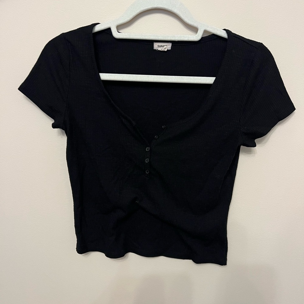 Black button T shirt Garage